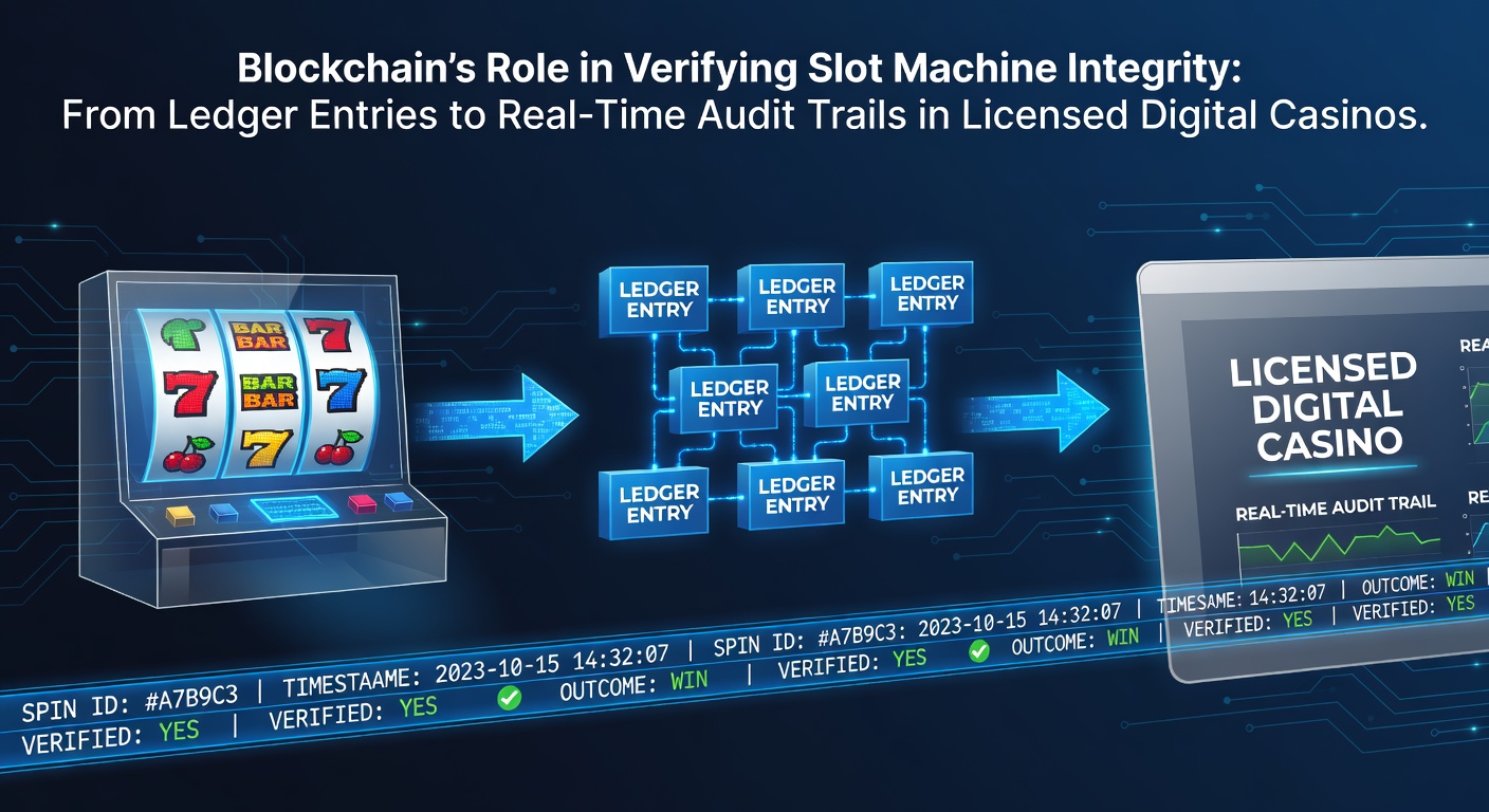 Visualization of blockchain ledger entries tracking slot machine outcomes in a digital casino environment