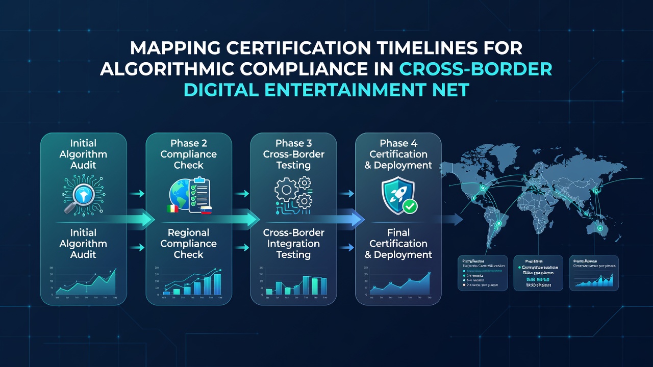 Flowchart illustrating cross-border data flows and certification checkpoints for digital entertainment algorithms