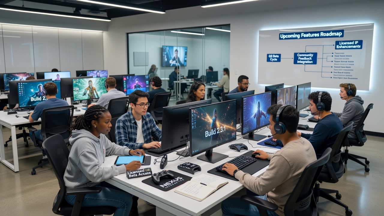 Detailed review session where testers analyze gaming software updates for compliance and performance metrics