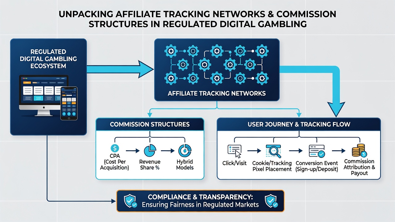 Chart comparing CPA, revenue share, and hybrid commission models across regulated markets in August 2026